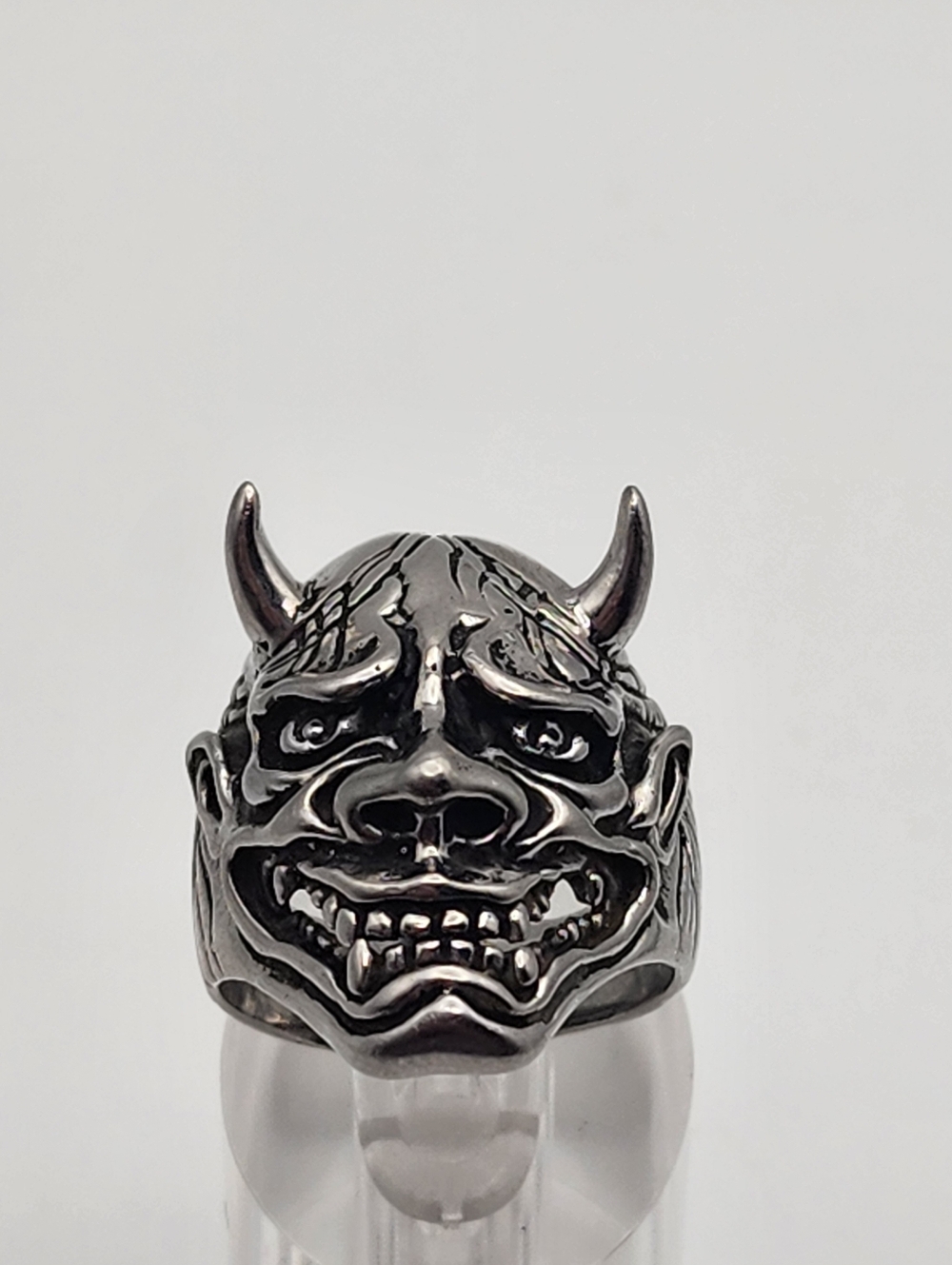 Silver Tone Hannya Mask Ring (12.5)
